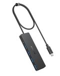 Anker 4-Port USB 3.0 Data Hub, Ultra-Slim 5Gbps USB-C OTG Hub with 2 ft Extended Cable, for MacBook, Mac Pro, Mac Mini, iMac, Surface Pro, XPS, PC, Flash Drive, Mobile HDD (Charging Not Supported)