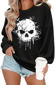 Zeagoo Women's Halloween Sweatshirts Long Sleeve Pullover Tops Gothic Fall Y2K Clothes 2024