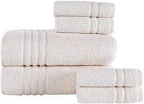 Hawmam Linen Bath Sheet Towels 6 Pieces Bundle | Includes: 2 Luxury Bath Sheet Towels, 4 Hand Towels | Quality, Soft Towel Set | Sea Salt