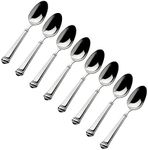 Godinger Stainless Steel Teaspoons - Set of 8 - Premium 18/0 Stainless Steel Construction - Rust-Resistant and Durable - Sleek and Elegant Design - Perfect for Tea, Coffee, and Desserts