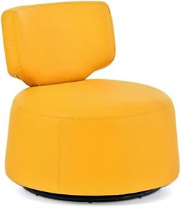 Vaztrlus Modern Yellow Faux Leather Swivel Accent Chair, 29" Width, Armless, 360 Degree Swivel, Comfortable & Stylish, Perfect for Living Room & Office