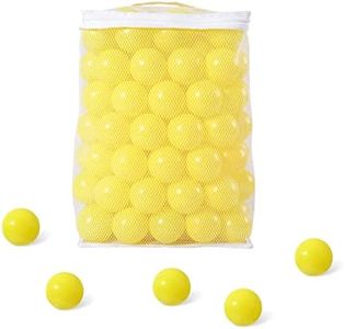 GUESVOT Ball Pit Balls for Kids, Plastic Refill 2.2 Inch Balls, 100 Pack, Bright Colors, Phthalate and BPA Free, Includes a Reusable Storage Bag with Zipper Christmas Decoration Xmas Gift(Yellow)