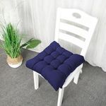 Mom's Moon Square Chair Pad Seat Cushion for Car Pad, Office Chair, Indoor/Outdoor, Dining Living Room, Kitchen with Ties-Pack of 2, 20 * 20 Inch (Dark Blue)