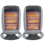 Set of 2 Halogen Heater 400W/800W/1200W 3 Power Settings & Carry Handle, Light weight Moveable Super Silent Overheat & Tip Over Protected Room