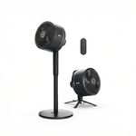 Shark FlexBreeze Cordless Table & Pedestal Fan | 24Hrs Battery | 70 ft Air Throw |BLDC Motor | 180° Oscillation (10 Angles) | 55° Vertical Tilt | 5 Speeds + 2 Breeze Modes | Remote, FA200INBK Black