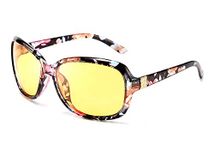 FEISEDY Classic Womens Night Glasses Driving Anti Glare Wrap Around Yellow Sunglasses B2548