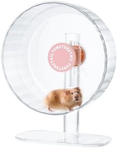 FunstersTail Super Silent Hamster Wheel 10.4 Inch, Magnetic Large Rat Wheel for Chinchilla, Gerbil, Guinea Pig, Cat, Mouse, Sugar Glider and Dwarf, Syrian Hamster Accessories (Peach Pink)