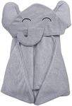 YOYOO Premium Baby Bath Towel – Viscose Derived from Bamboo, Baby Hooded Towels - Newborn Essential Cute Grey Little Elephant -Perfect Baby Registry Gifts for Boy Girl