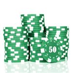 Store2508 Heavy 11.5 GMS Denominated Poker Chips (Green 300 Pcs)