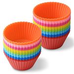 Newk Reusable Silicone Baking Cups, 48PCS Nonstick Food Grade Silicone Mold DIY for Cupcake Liners, Muffins Cup Molds - 8 Colors