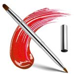 Retractable Lip Makeup Brush Portable Dual End Lipstick Brush Lipstick Gloss Makeup Brushes Concealer Brushes Lip Contours Makeup Tool (Silver)