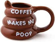 BigMouth Inc Coffee Makes Me Poop Mug, Funny Gag Gift, 14 oz Brown Ceramic Coffee Mug