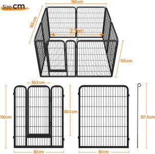 Yaheetech 8-Panel Dog Playpen, 100cm – Indoor/Outdoor Pet Fence