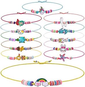 Magicat 12 Pulseras de amistad para niñas I Pulseras hechas a mano para niños en fiestas de cumpleaños y comuniones I Unicornio, búho, sirena y más diseños I Premium Bracelet Girls Set