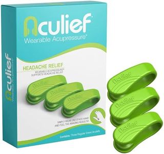 Aculief - Award Winning Natural Headache, Migraine, Tension Relief Wearable – Supporting Acupressure Relaxation, Stress Alleviation, Tension Relief, Stress Relief and Headache Relief 3 Pack (Green)