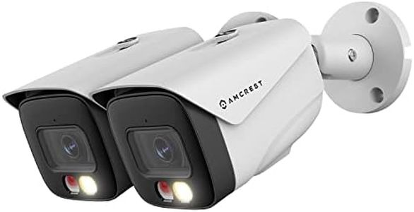 Amcrest Lot de 2 caméras IP PoE AI UltraHD 4K, champ de vision 129°, vision nocturne couleur de 14,9 m, caméra de sécurité extérieure, détection humaine et véhicule, dissuasion active, 4K @ 15 fps,