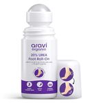 Aravi Organic 20% Urea Foot Cream Roll On 50ml | For Dry & Cracked Heels, Crack Heel Repair | With 5% Lactic Acid, Salicylic Acid & NMF Complex | Non-Sticky Formula | Softens Rough Feet