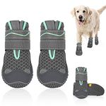 SlowTon Dog Winter Boots - Soft Non-Slip Rubber Sole Breathable Dog Shoes for Winter Cold Weather, Adjustable Dog Booties with Reflective Strap, Paw Protector for Small Medium Large Dogs (Grey, 2)