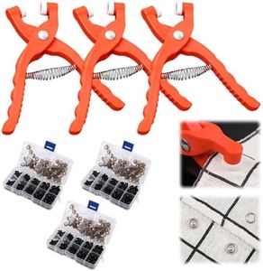 Safety Eye Snapper Tool, Safety Eyes Crochet Snapper Tool with 100 Pairs Safety Eyes, Crochet Safety Eye Tool, Safety Eye Pliers Tool for 5-30mm Crochet & Stuffed Making Supplies DIY Craft (3 Sets)