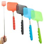 SZXMDKH 4 Pack Extendable Fly Swatter Lightweight Manual Swat Pest Control with Adjustable Stainless Steel Telescopic Handle