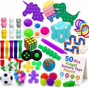 Sensory Fidget Toys Bulk 50 Pcs | Fidgets for Classroom | Party Favors for Kids | Treasure Box Toys for Classroom Prizes | goodie bags stuffers for kids | Gifts for Boys & Girls Ages 2+ Years Old