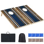 Classic Cornhole Set 4' x 2' or 3' x 2'Corn Hole Set with 8 Bean Bags, 2 Corn Hole Boards for Adults, Lawn, Yard, Outdoor Cornhole Boards Bean Bag Toss Game with Carrying Bag (Style-C)