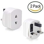 [2 Pack] Heavy Duty UK 1A Fuse Toothbrush Adaptor Plug UK Electric Shaver Razor Adaptor 2 Pin To 3 Pin Toothbrush Plug Socket Converter