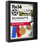 Americanflat 11x14 Shadow Box Frame - Soft Linen Back - Perfect to Display Memorabilia, Pins, Awards, Medals, Ticket, Photos