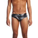 Speedo Men's Swimsuit Endurance+ Printed Racing Brief - Precision Team Black/White, Size 28