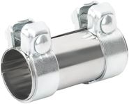 dentedeleao Exhaust Clamp, Universal Car Stainless Steel Exhaust Pipe Clamp, Car Exhaust Pipe Clamp, Double Clamp Pipe Connector 125 mm Length for Exhaust Muffler (Ø 50mm)