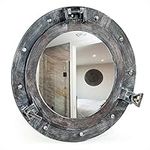 11" Rustic Black Grey Porthole Wind