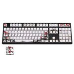 Fhdpeebu 110 Keys PBT Keycap Dye-Sublimation Plum Blossom Cherry Profile Key Cap DIY Mechanical Keyboard Keycap Set Japanese