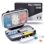 Travel Pill Container Box for Purse - Pill Organizer Small Travel Pill Case Moisture Proof Vitamin Medicine Container Pill Dispenser Supplement Holder Portable Airtight Daily Pill Sorter 7 Compartment