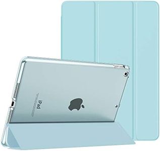 MoKo Funda para Nuevo iPad 9ª Generación 2021/iPad 8ª Generación 2020/7ª Gen 2019, iPad 10.2 Case, Ultra Delgada Cubierta Soporte Plegable Estuche Inteligente Trasera Translúcida, Azul Claro