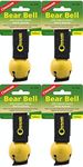 Coghlan's Bear Bell Yellow w/Magnetic Silencer Warns Animals Hiking (4-Pack)