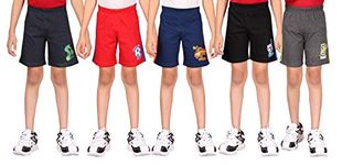 SOUTH TREE Boy's Shorts (BS8_5P_7Y-16Y_Charcoal, Grey, Red, Andhra Melange, Royal Blue_9-10 Years)