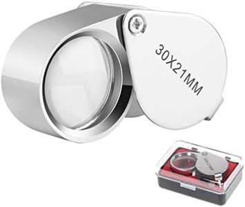 KINGMAS Pocket Jewelry Loupe 30x 21mm Jewelers Loop Eye Magnifying Glass Foldable Magnifier