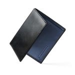 Downholme Men's Bifold Slim Silhouette Leather Wallet (Black)