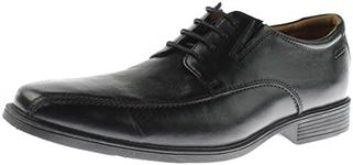 Clarks Men's Tilden Cap Oxford, Black Leather, 10.5 US Wide