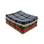 Vriksham Premium Set of 12-Piece Pure Cotton Dish Towels - Highly Absorbent, Quick-Dry & Multipurpose Kitchen Cleaning Cloths,18 x 18 inch (12, Multi 18x18)