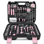 Sundpey Home Tool Kit 281-PCs - Protable Complete Basic Hand Repair General Tool Sets for Men Women - Tool Set with Socket Wrench Set & Screwdriver Set & Metric Hex Key & Pliers & Tool Box Case Pink