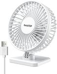 Gaiatop USB Desk Fan, Small But Powerful, Personal Portable Quiet 3 Speeds, Adjustable Mini Table Desktop fan for Cooling Home Office Car Summer Travel Gifts White