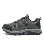 Peter Storm Women's Buxton Walking Shoes with High Traction Rubber Sole & Speed Lacing, Waterproof, Breathable, Lightweight, Durable, Vegan Friendly, Outdoors, Hiking & Trekking Footwear, Grey, UK6
