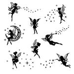 PLIGREAT Black Butterfly Fairy Stars Wall Stickers, Removable Vinyl Moon Elf Wall Decals for Girls Bedroom Nursery Living Room Playroom Window Wall Decorations Home Indoor DIY Wall Art Decor