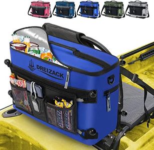 Dreizack Blue Insulated Kayak Cooler Bag, 1.584 Quarts Capacity, Waterproof PVC Material, Side Opening Cover Design, Adjustable Padded Shoulder Straps, 16 Hours Leakproof