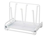 Tenma Glass Stand, White, Approx. 9.1 x 6.7 x 7.5 inches (23 x 17 x 19 cm), Favier Tray Included