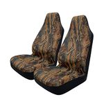 TOYOUN Waterproof Universal Front Car Seat Covers Camo Print Highback Bucket Seat Covers-Fit Most Cars, Trucks, SUVS, Vans 2 PCS Auto Fabric Seat Covers Camouflage Car Seat Protector