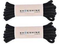 SHOESHINE Round Boot Lace 2 Pair (4 Pcs) Casual, Hiking Shoelace 4mm Thick Shoe Laces, Black 120cm Black Shoe String