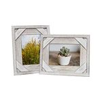 OuXean Wooden Photo Frames Rustic Farmhouse Distressed Picture Frame 5” x 7" Wood Photo Frame (2-Pack)