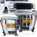 VLAND LED Headlights Assembly Fit for 2021-2023 Ford F150 XL, XLT, Lariat, Tremor, Raptor, King Ranch, Platinum, Limited(Not for Models w/Projector LED Stock Light), Projector Headlamp